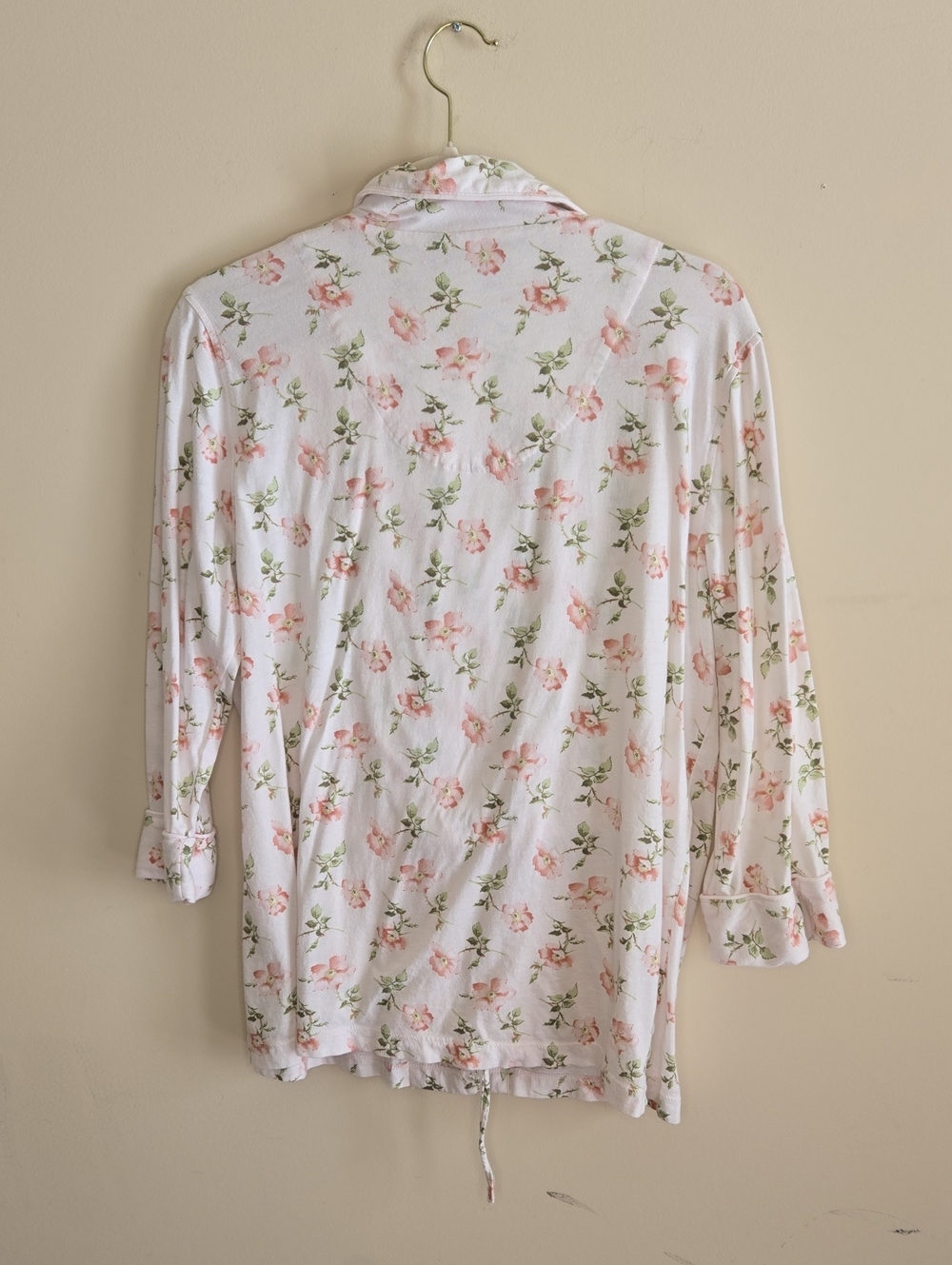 Lauren Ralph Lauren White Floral Pajama Set Large 100% Cotton Cottagecore PJs - Picture 4 of 9